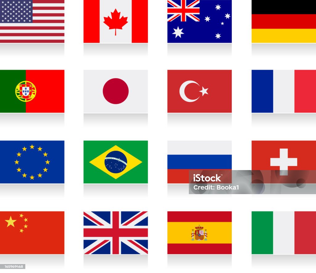 Drapeau collection célèbre - clipart vectoriel de Drapeau libre de droits