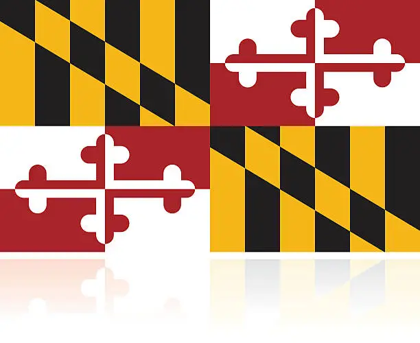 Vector illustration of US State Flag: Maryland