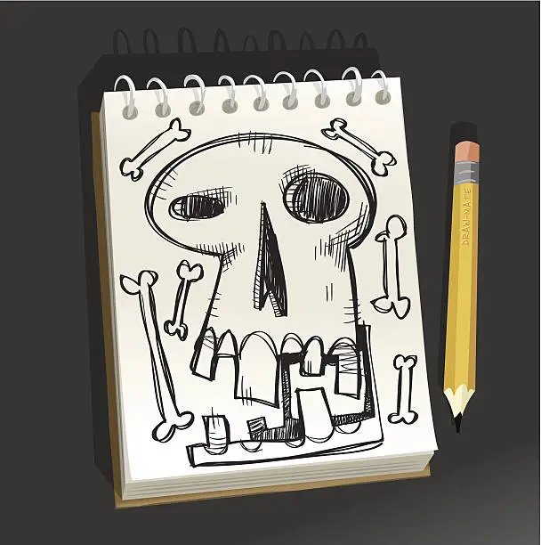 Vector illustration of Sketchpad - Sam the Skull