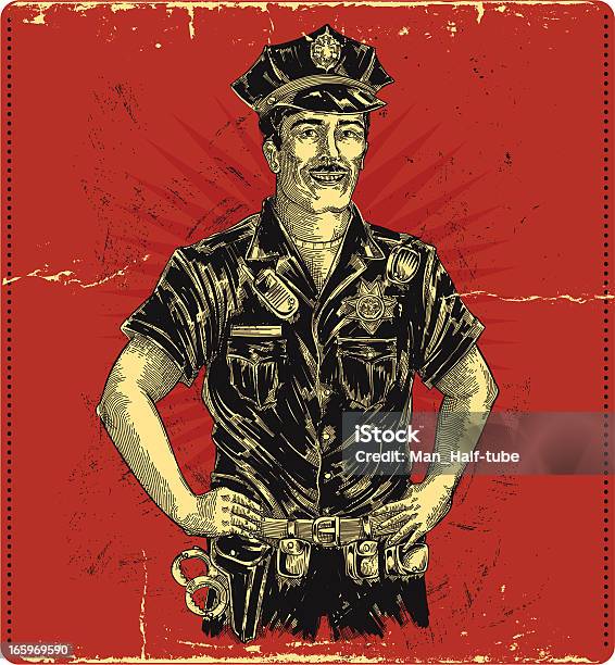 Police Officer Stock Illustration - Download Image Now - Handcuffs, Illustration, 1960-1969