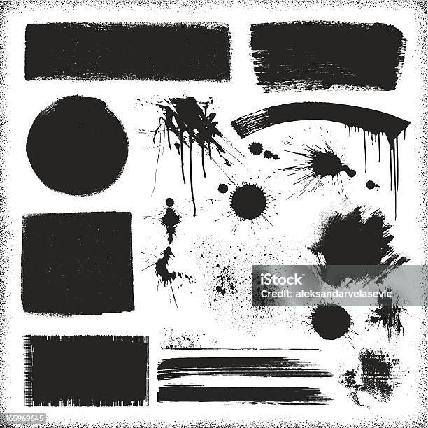 Tinta Grunge Texturas - Arte vetorial de stock e mais imagens de Técnica de imagem Grunge - Técnica de imagem Grunge, Círculo, Sujo