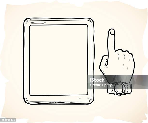 Tablette Et Dessiné À La Main Vecteurs libres de droits et plus d'images vectorielles de Tablette numérique - Tablette numérique, Accessoire, Affaires