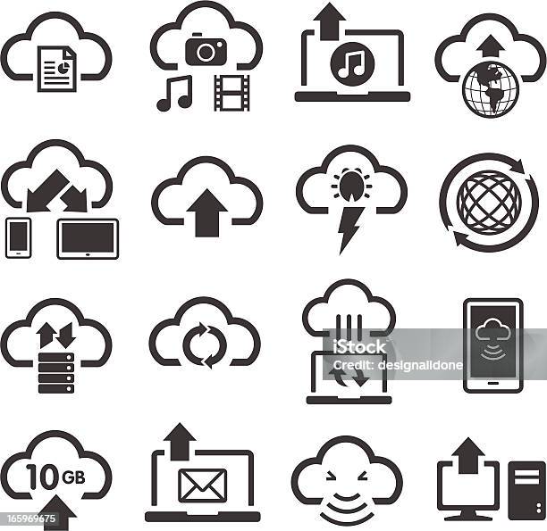 Cloud Computing Storage Icons Stock Illustration - Download Image Now - Icon Symbol, Cloud Storage, Backup