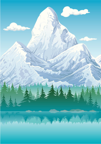 Illustration of mountain peak.