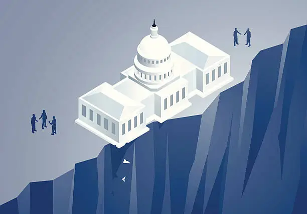 Vector illustration of Fiscal Cliff Illustration