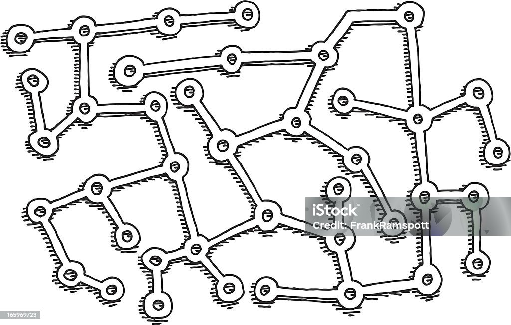추상적임 네트워크 그림이요 - 로열티 프리 노드-데이터 벡터 아트
