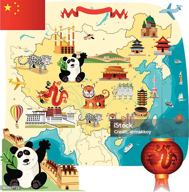 Cartoon Karte Von China Stock Vektor Art und mehr Bilder von Hongkong - Hongkong, Karte - Navigationsinstrument, Nanjing