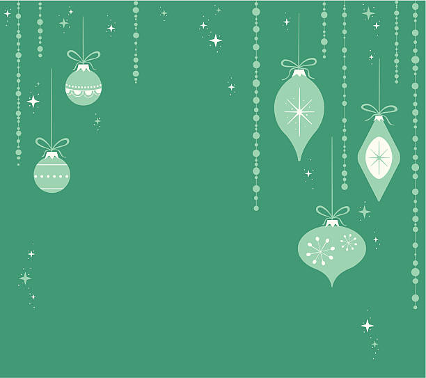 Hanging Christmas ornaments vector art illustration