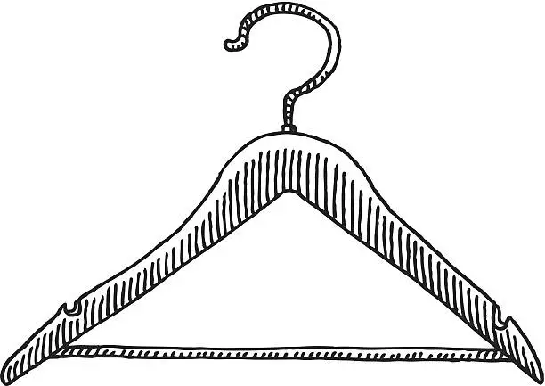 Vector illustration of Clothes Hanger Drawing