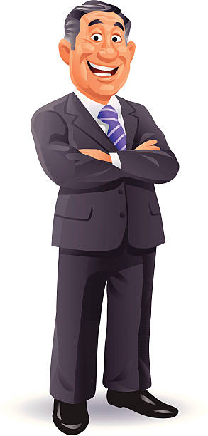 опытный бизнесмен - overweight men suit business stock illustrations