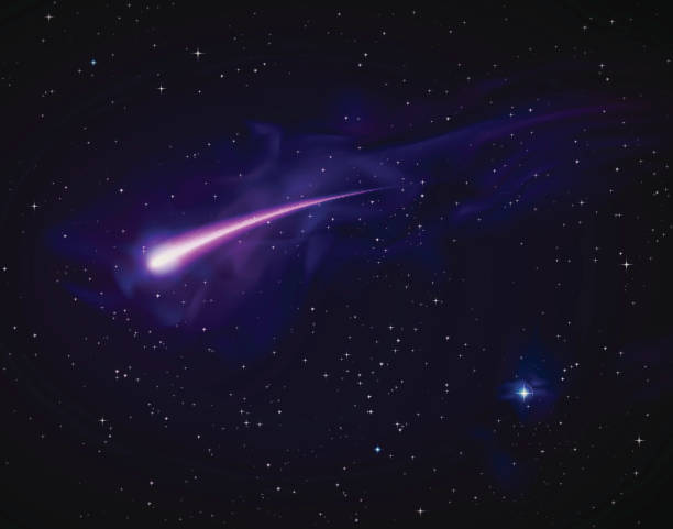 Vector Shooting Star with Light Trail  star trail stock illustrations