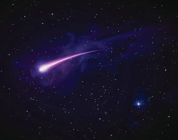 Vector illustration of Vector Shooting Star with Light Trail