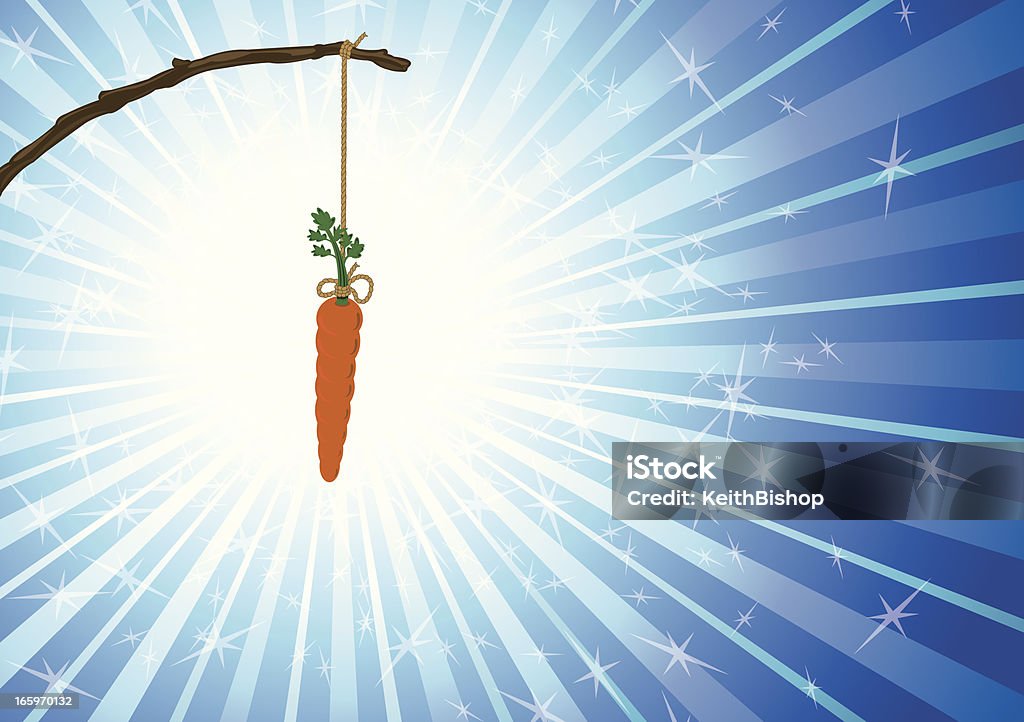 Висячие Морковь на палочке-Соблазн - Векторная графика Морковка перед носом роялти-фри