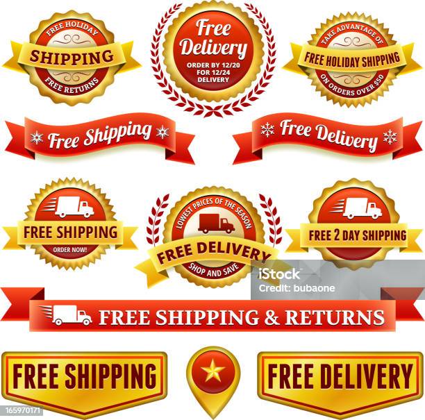 Free Delivery Badge Set Stock Illustration - Download Image Now - Badge, Distribution Warehouse, Freedom