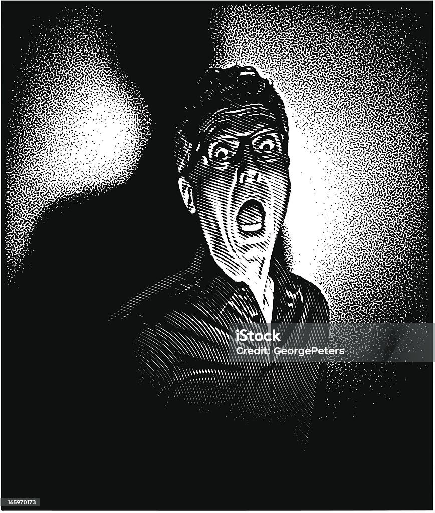 Film-Noir-Scream - Lizenzfrei Männer Vektorgrafik