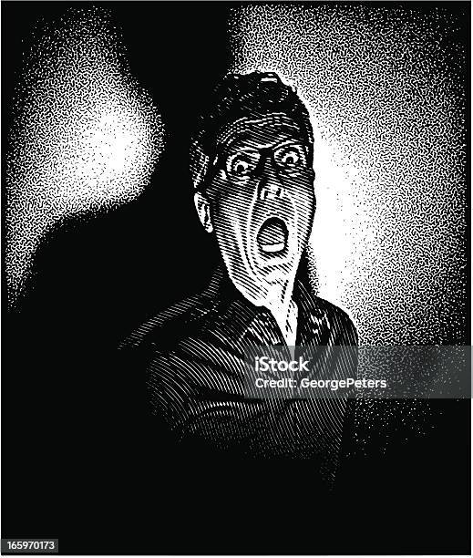Vetores de Filme Noir Scream e mais imagens de Homens - Homens, 1950-1959, Medo