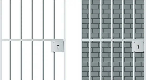 Vector illustration of Jail cells in prison illustration