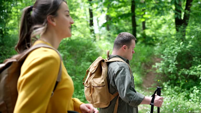 Friends hiking in nature