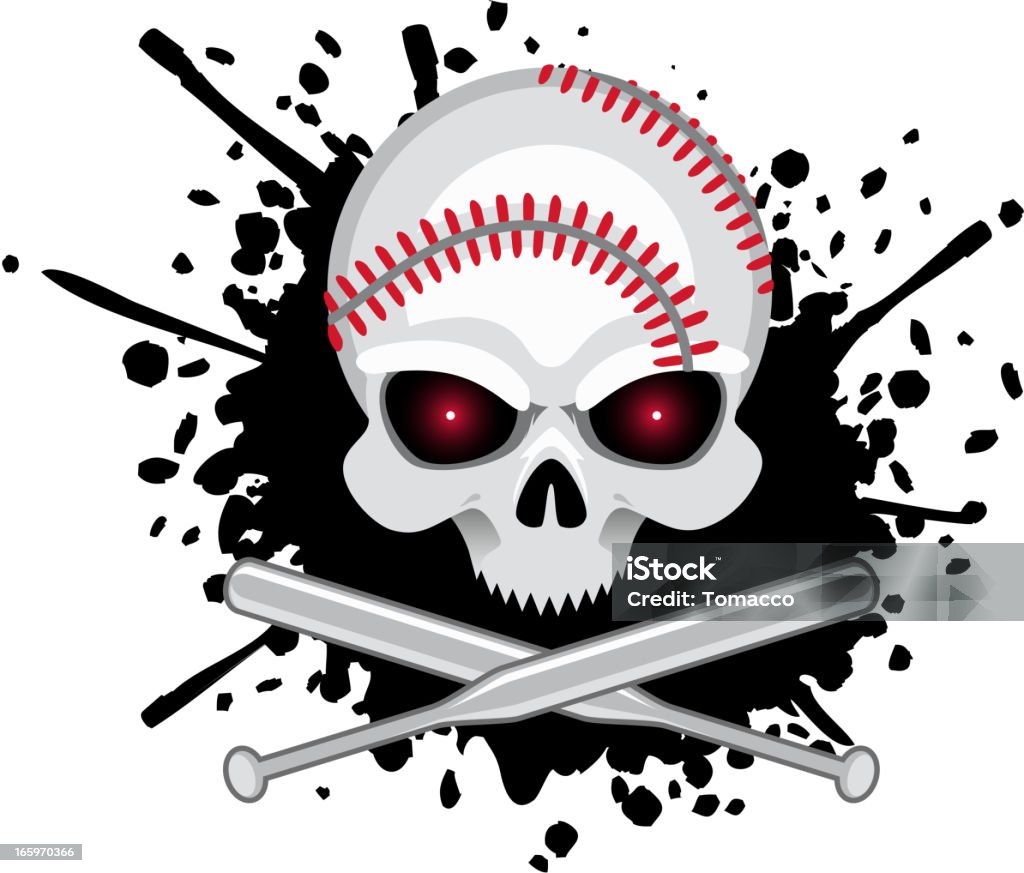 Baseball-Totenkopf-Splash - Lizenzfrei Explodieren Vektorgrafik
