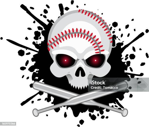Бейсбольная Череп Splash — стоковая векторная графика и другие изображения на тему Взрывающийся - Взрывающийся, Мяч для игры в софтбол, Софтбол - спорт