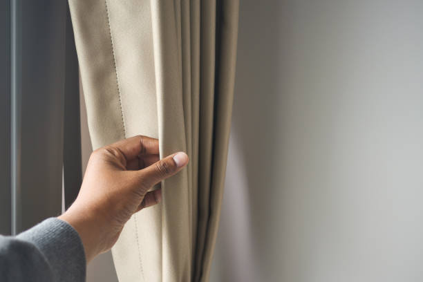 istock close up of clean fabric curtain. 1659705634