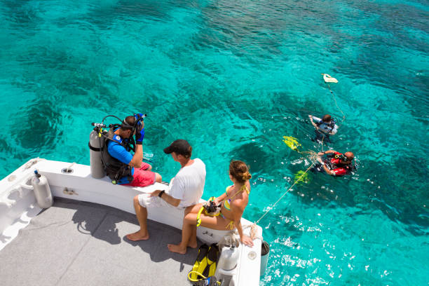 istock divers getting ready for a diving excursion in the Caribbean 165972246