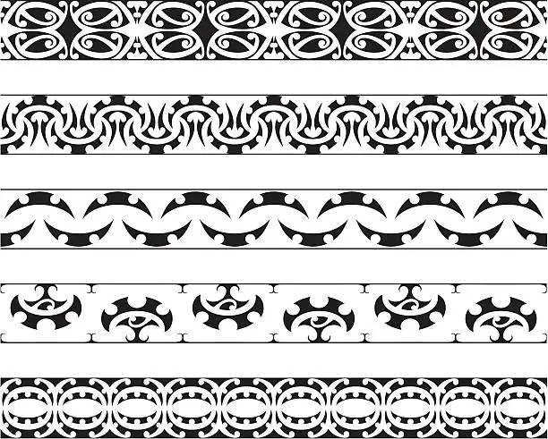 Vector illustration of Kowhaiwhai Patterns