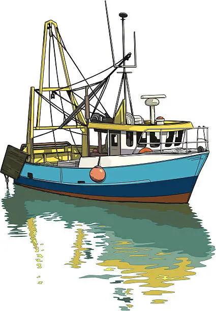 Vector illustration of Trawler reflections