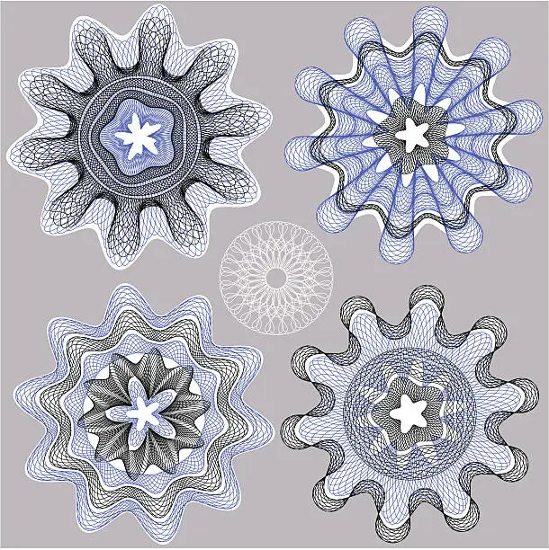 Vector illustration of Star Ornament for blank Diploma or Certificate