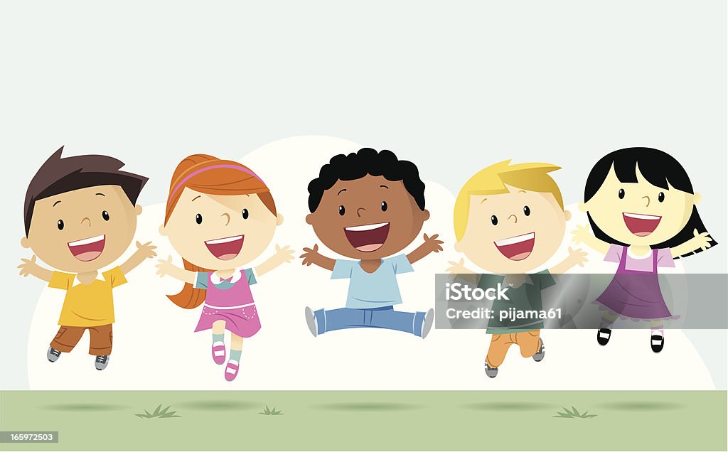 Boys and girls Happy  kids Child stock vector