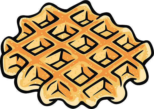 belgische waffel - waffel kuchen und süßwaren stock-grafiken, -clipart, -cartoons und -symbole