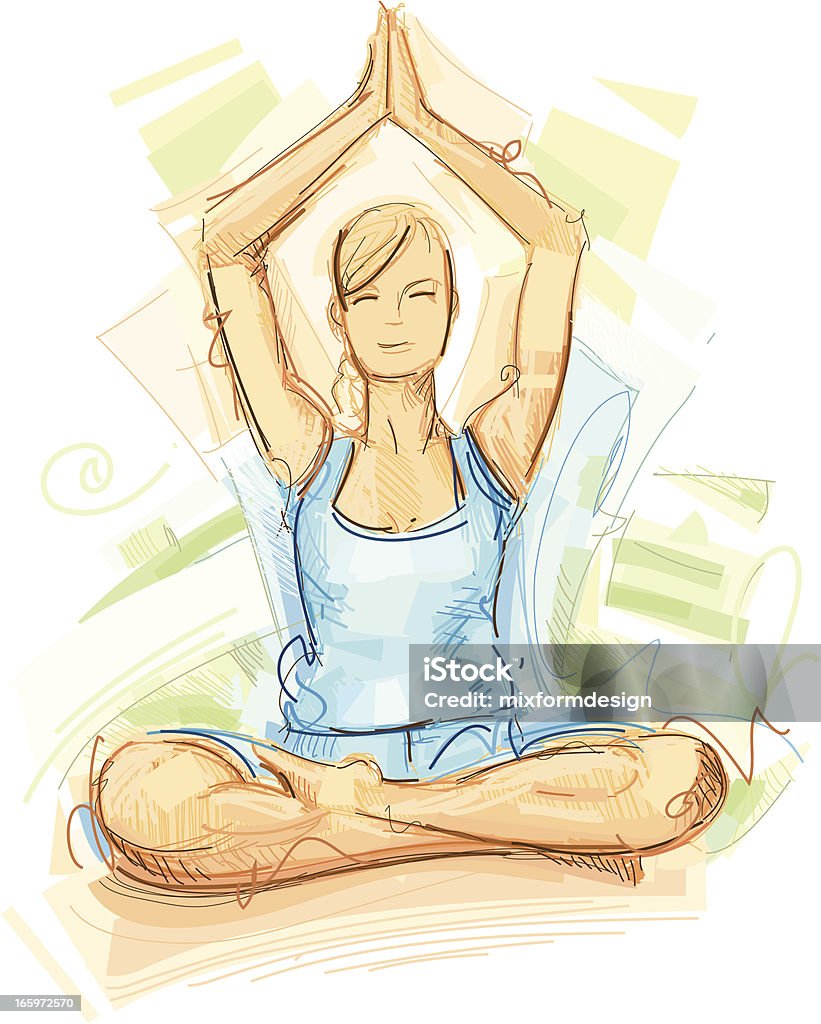 Posição de ioga - Vetor de Yoga royalty-free
