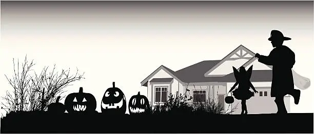 Vector illustration of Hallowed Places Vector Silhouette