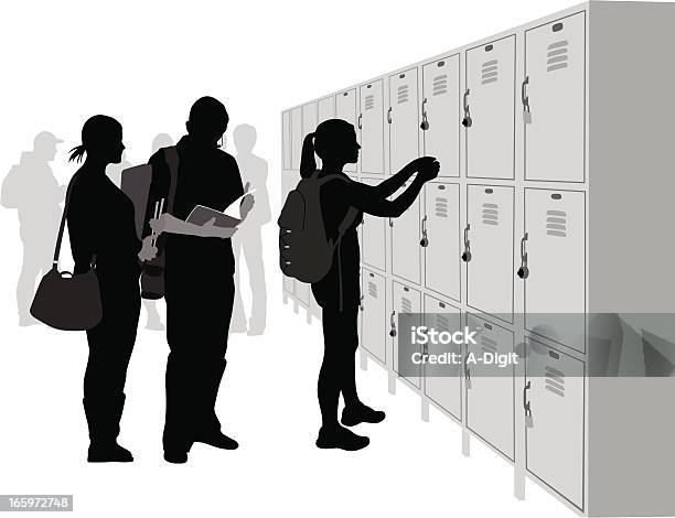 Schoollockers — стоковая векторная графика и другие изображения на тему Запирающийся шкафчик - Запирающийся шкафчик, Векторная графика, Взрослый
