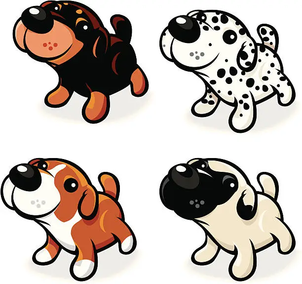 Vector illustration of Puppies