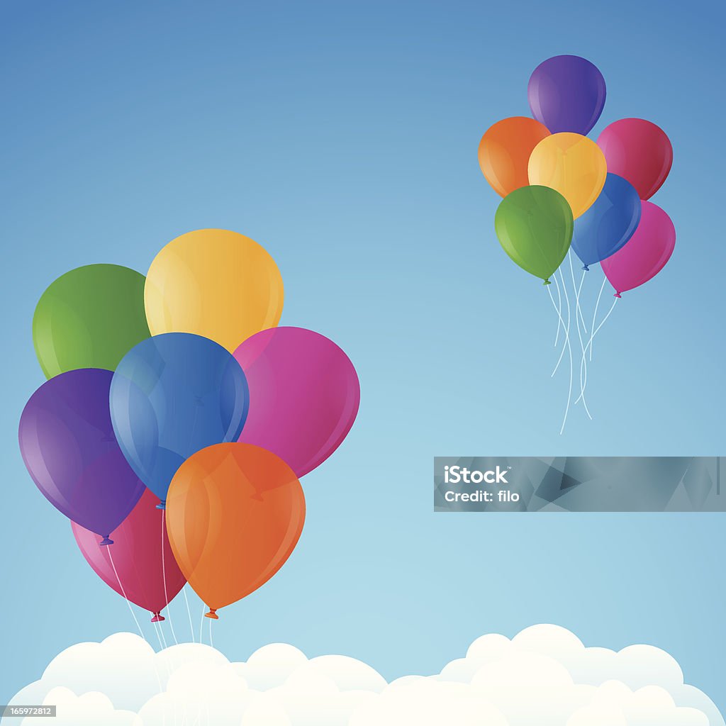 Colorful Balloons Colorful balloons floating into the sky.  Balloon stock vector