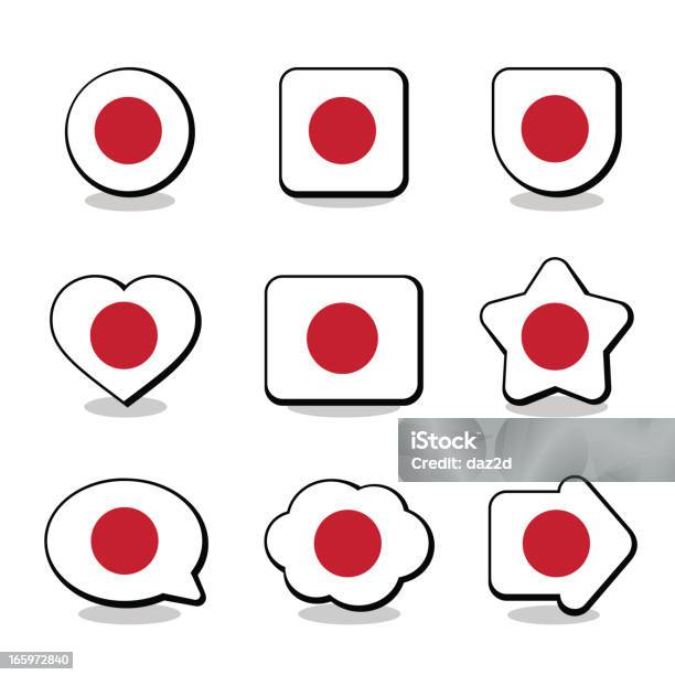일본 플래그 아이콘 세트 개념에 대한 스톡 벡터 아트 및 기타 이미지 - 개념, 구름, 국기