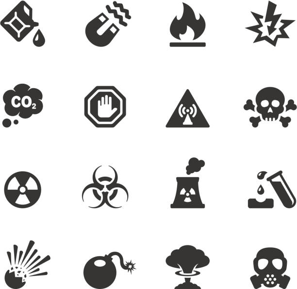 ilustraciones, imágenes clip art, dibujos animados e iconos de stock de soulico de riesgo y el riesgo - toxic waste vector biohazard symbol skull and crossbones