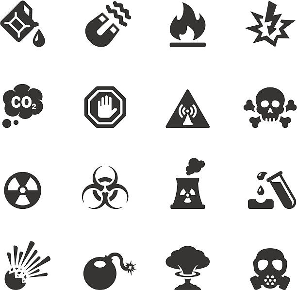 ilustrações de stock, clip art, desenhos animados e ícones de soulico-perigo e o risco - toxic waste vector biohazard symbol skull and crossbones