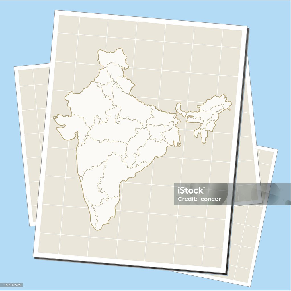 Indie mapę na papierze - Grafika wektorowa royalty-free (Azja)