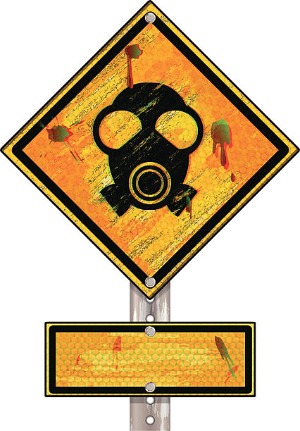 illustrations, cliparts, dessins animés et icônes de déchets dangereux/masque de grunge - toxic waste biochemical warfare biohazard symbol dirty