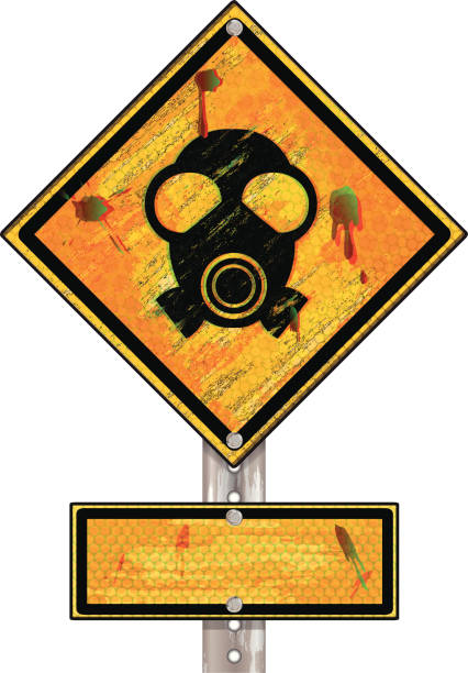 ilustrações, clipart, desenhos animados e ícones de os resíduos perigosos/máscara de grunge - toxic waste biochemical warfare biohazard symbol dirty