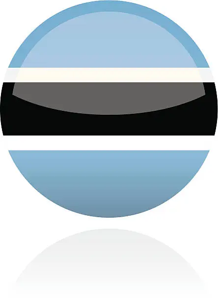 Vector illustration of Botswana, Africa Flag Button