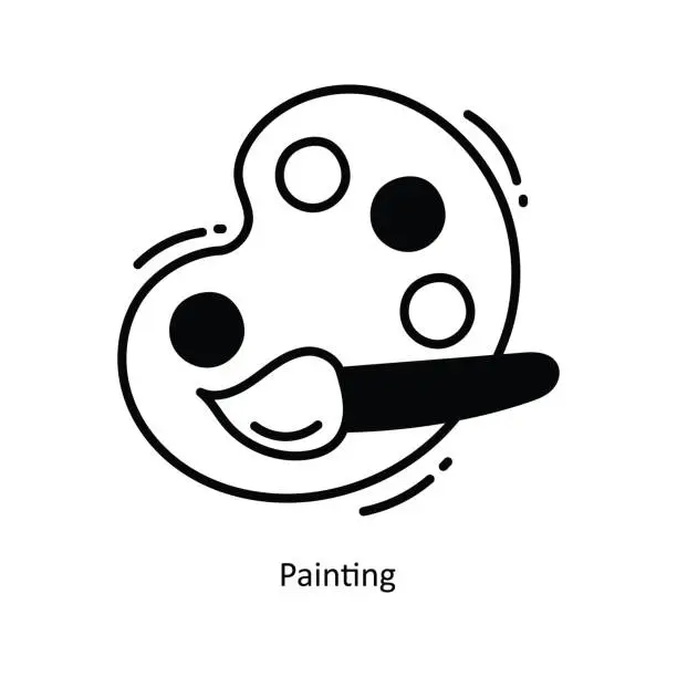 Vector illustration of Painting doodle Icon Design illustration. School & Study Symbol on White background EPS 10 File