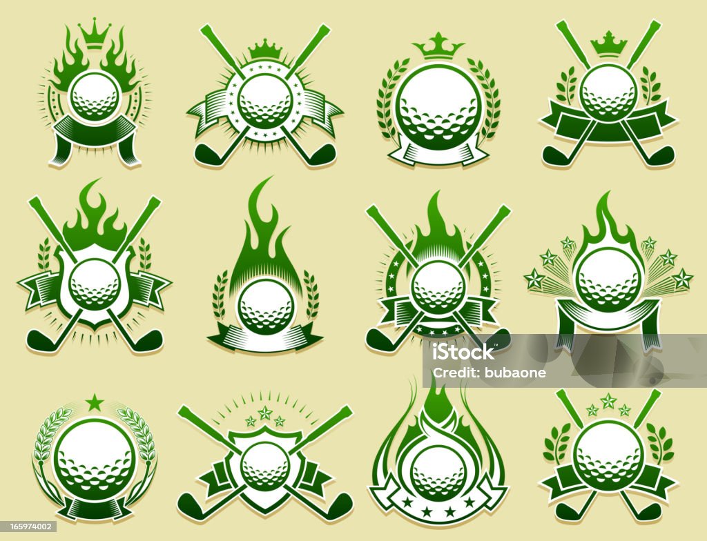 Golf Amateur Country Club on Grunge Badge Set Golf stock vector