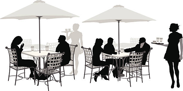sunshaded - eating silhouette men people stock illustrations