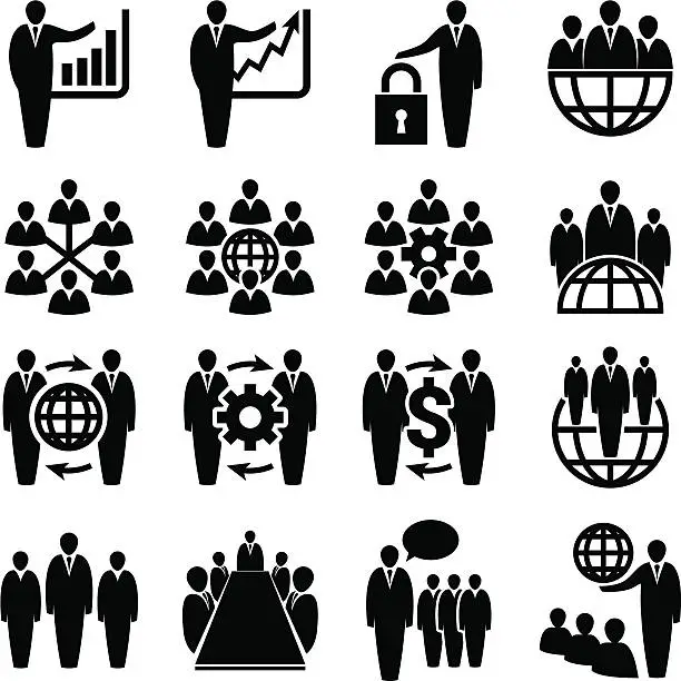Vector illustration of Corporate business icons