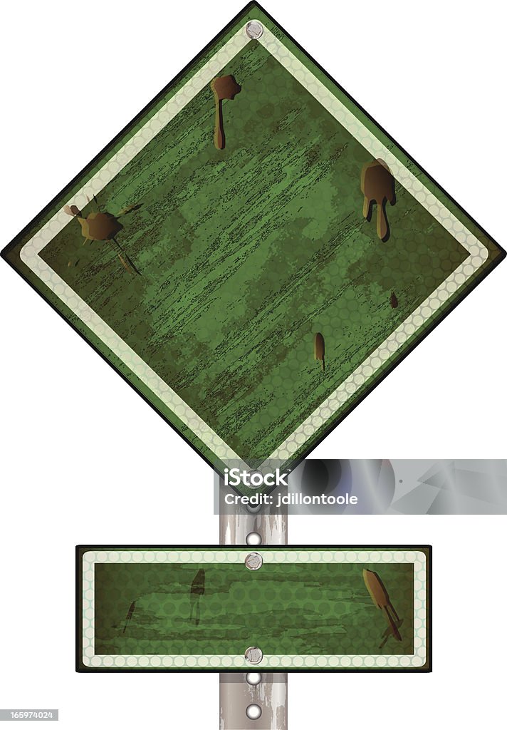Cartello stradale verde Grunge - arte vettoriale royalty-free di Affari