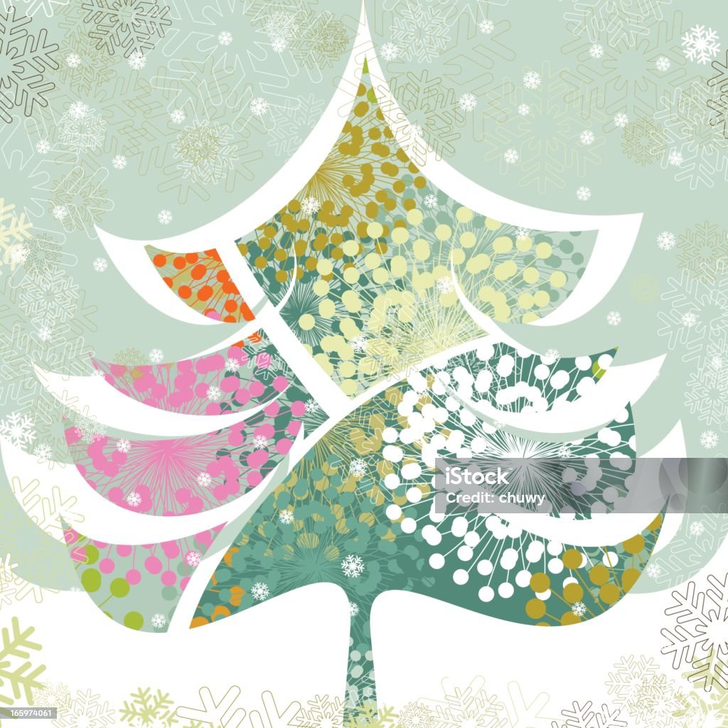 Christmas tree Christmas tree in snowy landscape. Winter stock vector