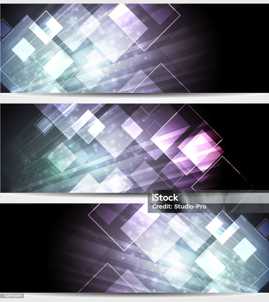 Abstract shiny cyberspace banners "Abstract shiny dark modern banners with a space for your text. EPS 10 vector illustration, contains transparencies. High resolution jpeg file included(300dpi)." Deep stock vector